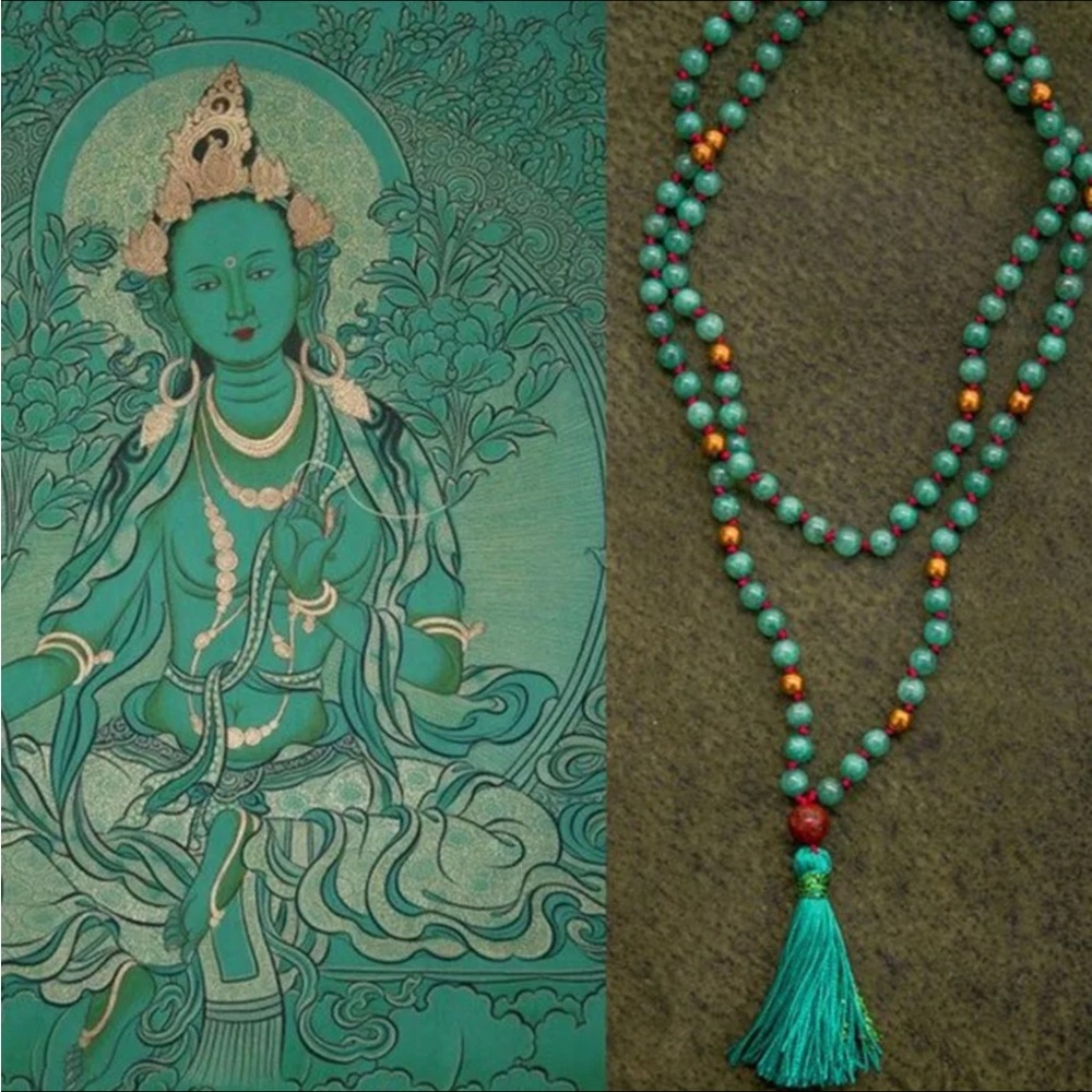Green Tara Meditation Mala - Picture 2 of 5